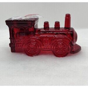 Godinger Holiday  Red Train Engine  Votive Candle Holder  NEW